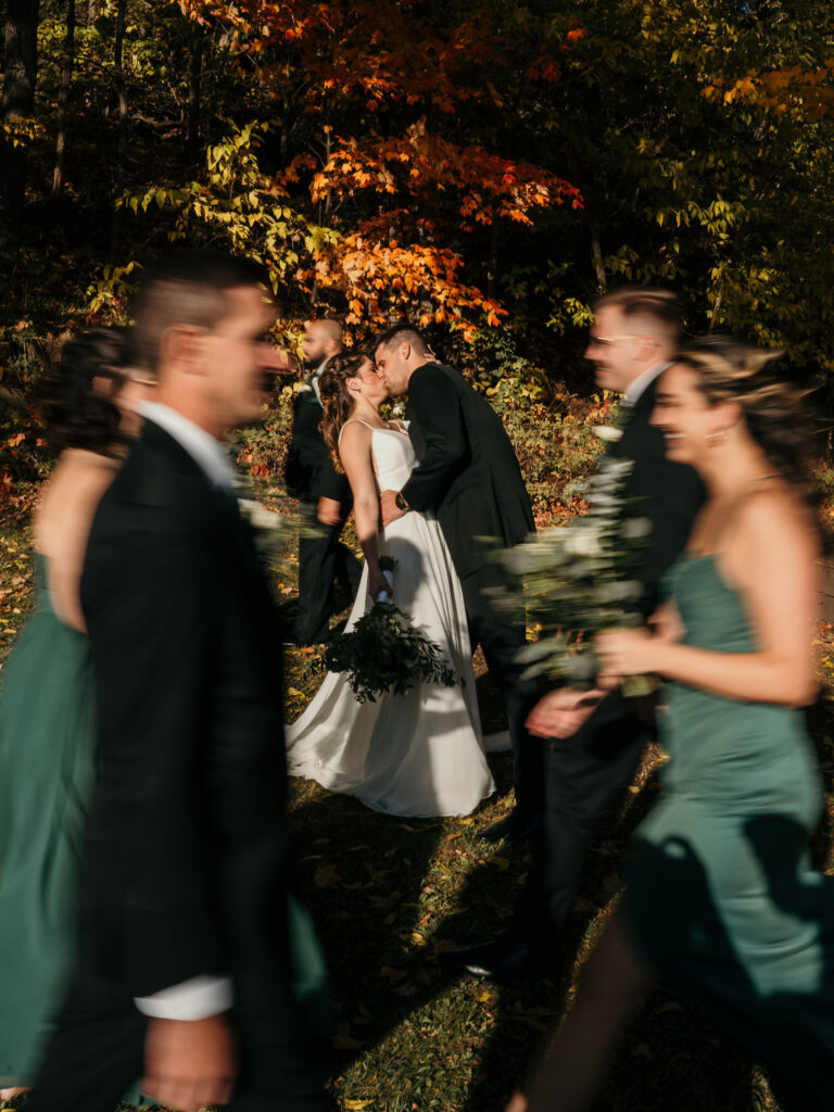 Couple with their wedding party