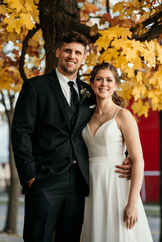 Bride and groom portrait in Milwaukee, WI.